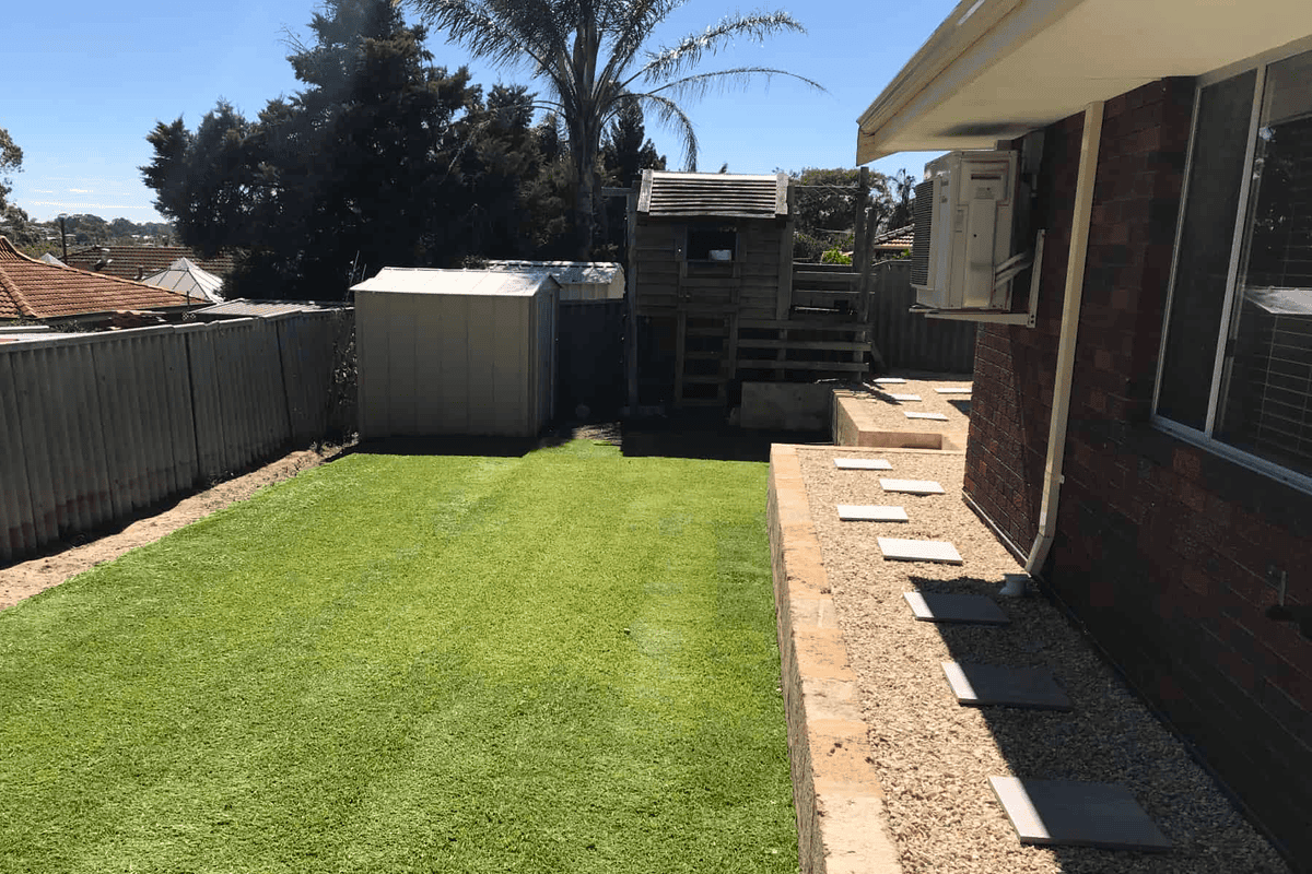 Backyard turf installation by Landscapes For Life in Perth